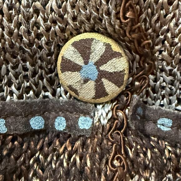 Double U Design Israel Cardigan Sweater Sz L Art to Wear Unique Buttons Silky - Picture 8 of 12